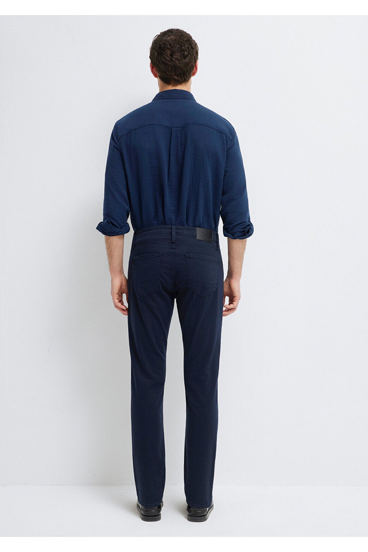 Marcus Dark Navy Comfort Gabardine Trousers 0035190674 - MALLTURK