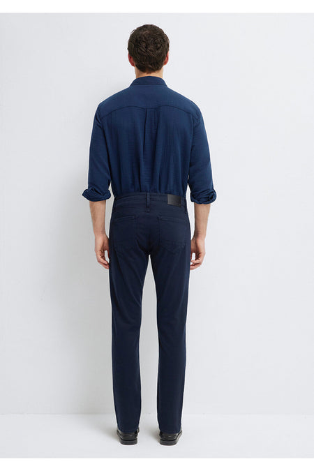 Marcus Dark Navy Comfort Gabardine Trousers 0035190674 - MALLTURK