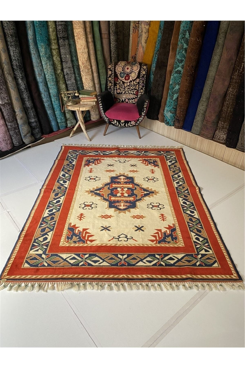 Sirvan Handwoven Antique Yoruk Carpet, Wool - MALLTURK