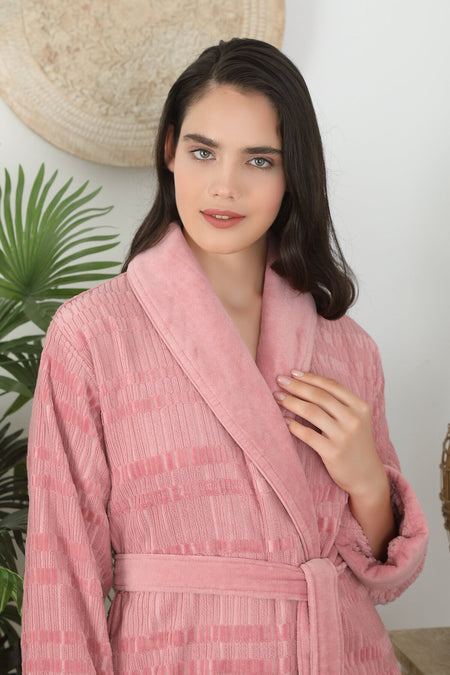 Ozdilek Sadem Organic Spruce Shawl Collar Bathrobe - MALLTURK