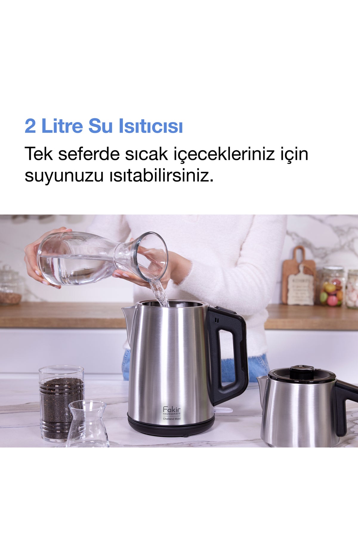 Fakir Chailand Maxi XXL Tea Maker, Stainless Steel, 1650W, 2L Water Capacity, 1.45L Teapot, Automatic Shut-off. - MALLTURK