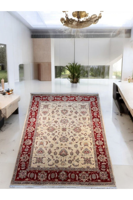 SIRVAN Rug Hand-Woven Afghan Usak Rug - 202x147 - MALLTURK
