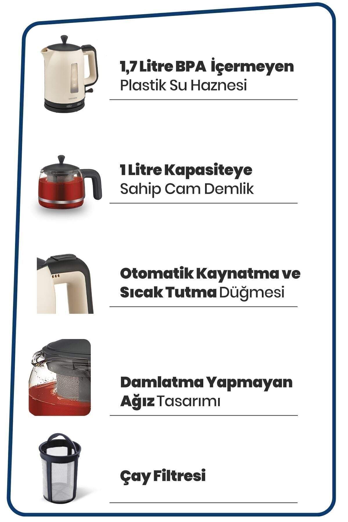 GoldMaster Dostane Glass Teapot BPA-Free Tea Maker and Water Kettle - MALLTURK