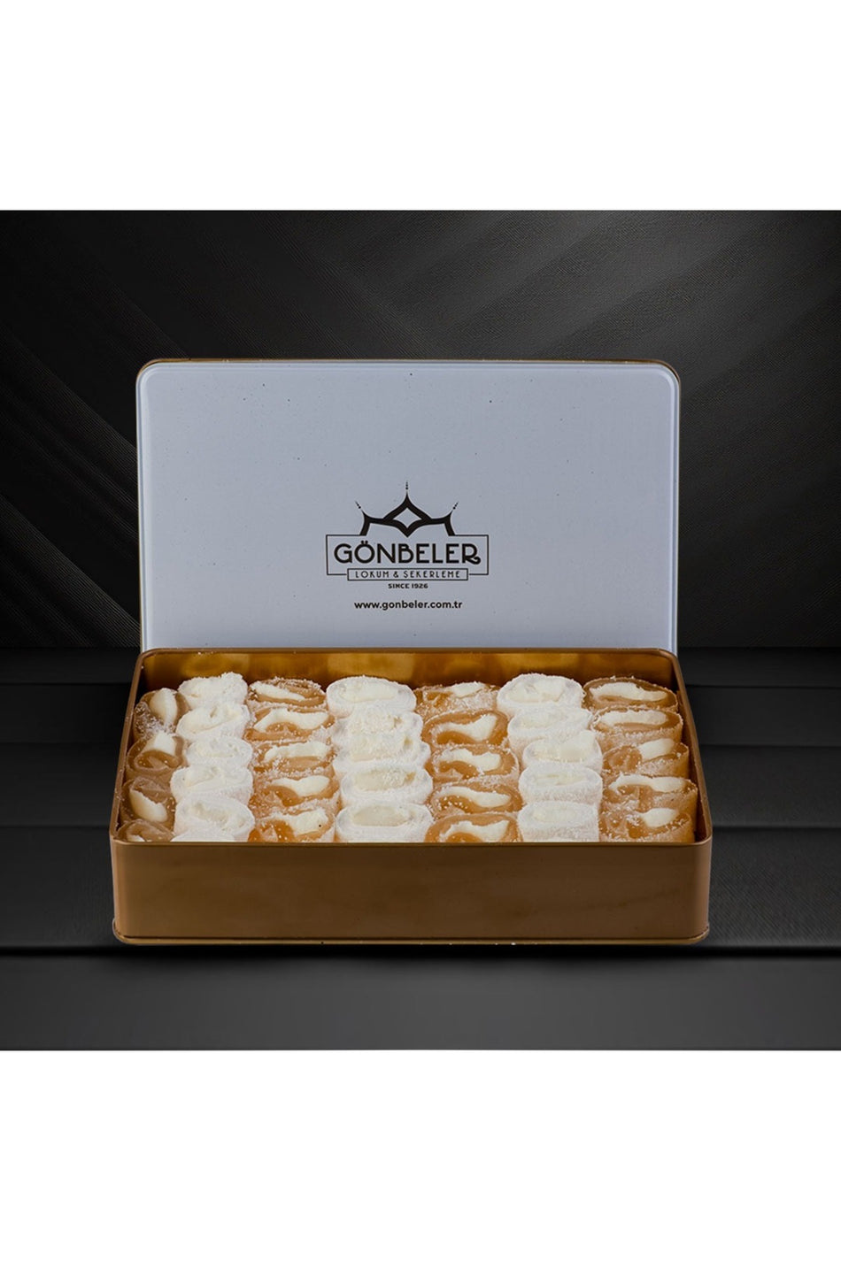 Gonbeler ozel metal kutu Cream Flavored Turkish Delight Assorted 1000 g - MALLTURK