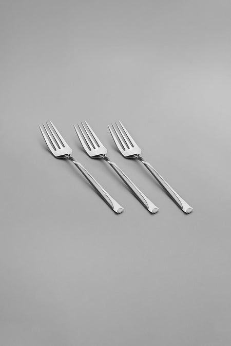 Nehir fiesta Satin 6 Place Setting 30 Piece Boxed Fork Spoon Set - MALLTURK