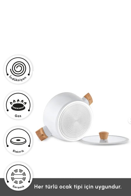 Karaca x Refika Swiss Crystal Almond Induction Compatible Saute Pan