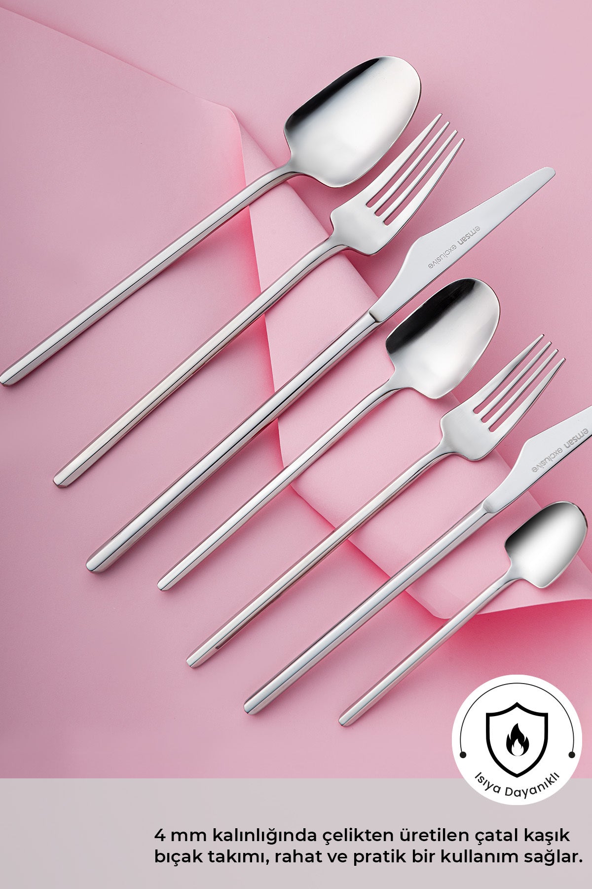 Emsan destrier 84 Piece 12 Place Setting Boxed Flatware Set - MALLTURK