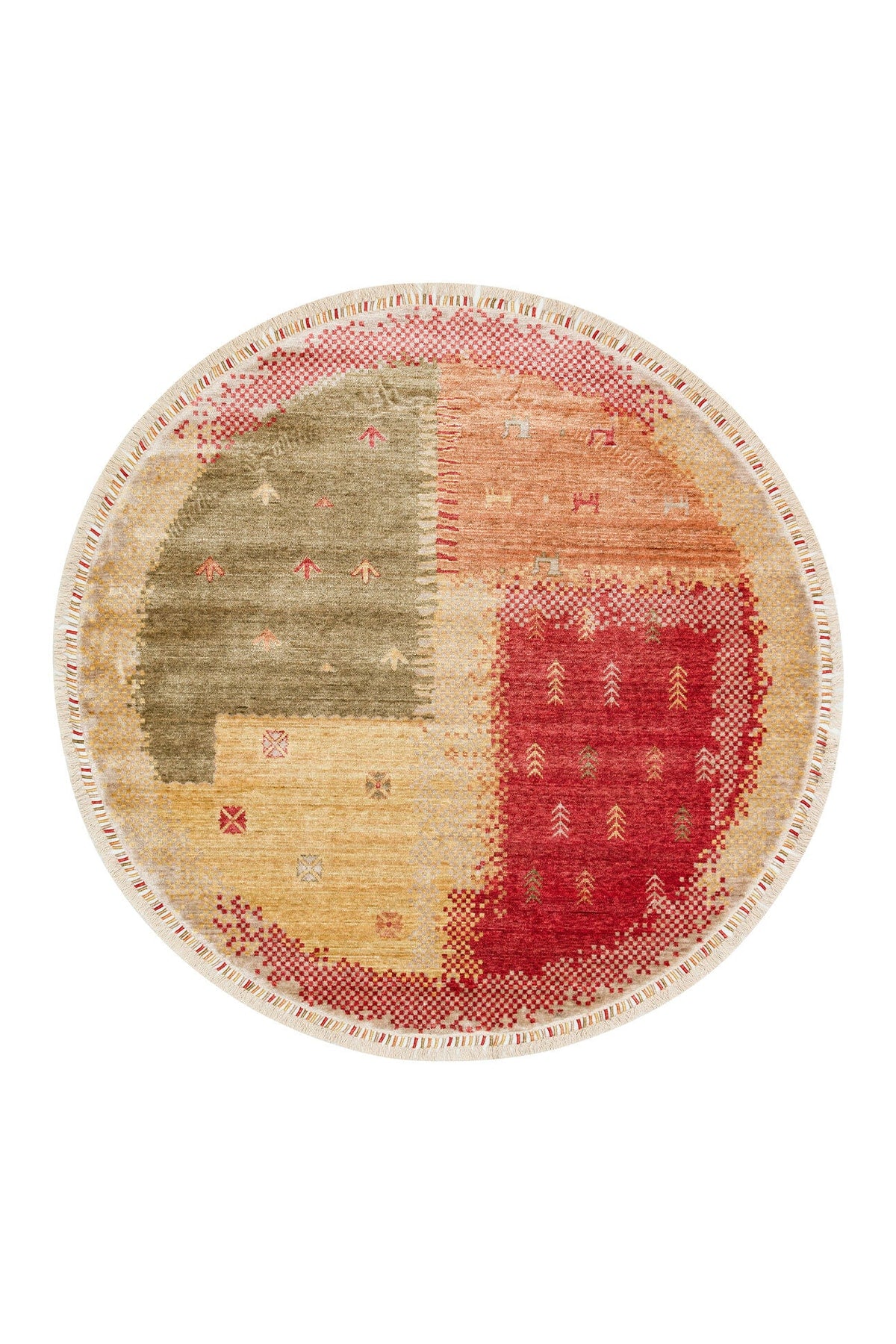 Eko Hali Zara ZR07 Beige AUQ Authentic Patterned Modern Usak Carpet, Handcrafted on Special Looms. - MALLTURK