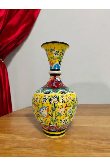 STORESZA Custom Designed Handmade Yellow Teardrop Vase - 30 cm - MALLTURK