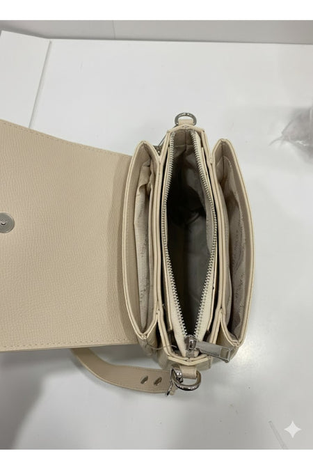 Just Polo Women's Flap Shoulder Bag JPM4041 Flat Cream - MALLTURK