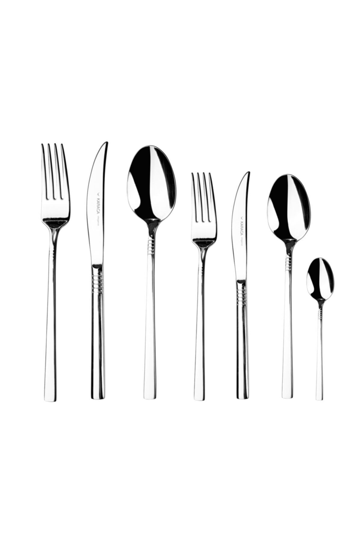Karaca nil new elegance 12 Place Setting 84 Piece Flatware Set - MALLTURK