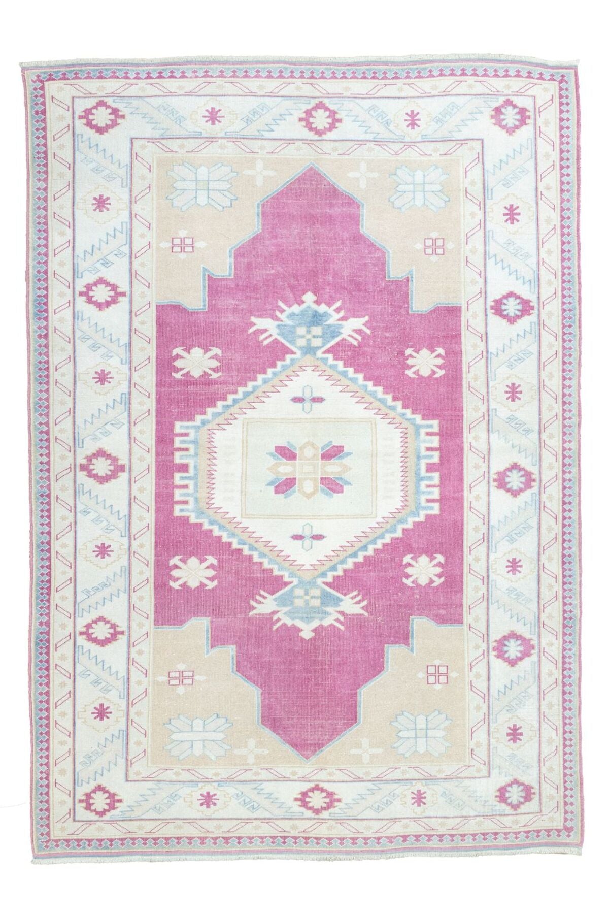 Soho Antiq Rohit Rustik Hand-Woven Pink Wool Rug 193x272 cm - MALLTURK
