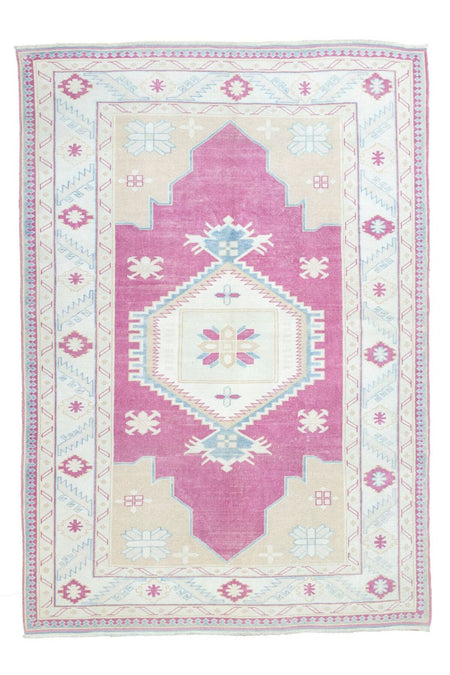Soho Antiq Rohit Rustik Hand-Woven Pink Wool Rug 193x272 cm - MALLTURK