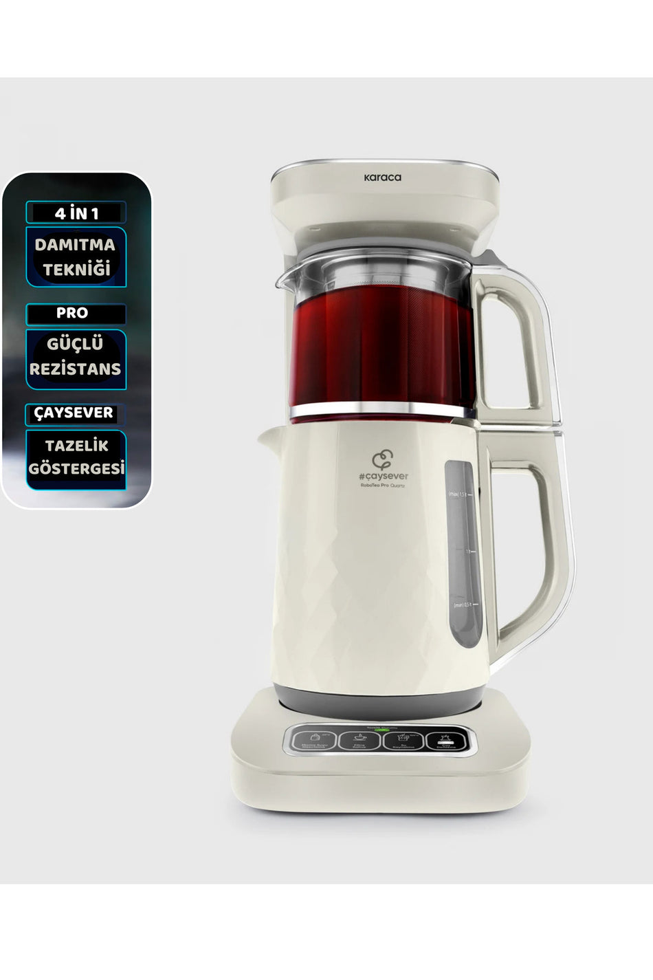 Karaca Pro Tea Lover Robotea 4-in-1 Talking Automatic Water Heater Tea and Filter Coffee Machine - MALLTURK