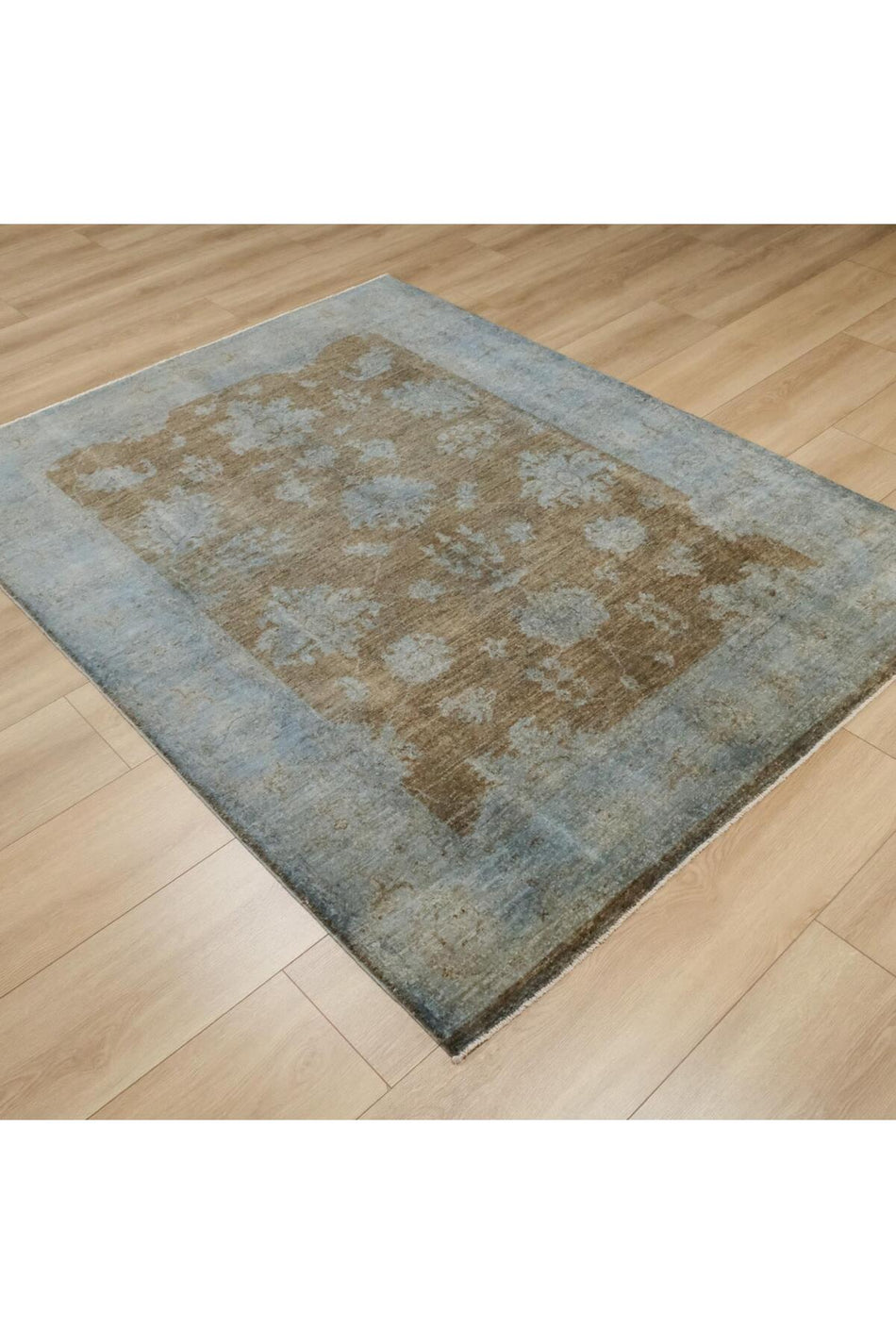 Halicizade Retro Series Vintage Patterned Handwoven Rug Green - MALLTURK