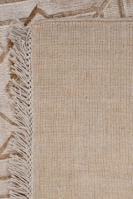 Naar Hali Mao KC 1859 Beige Modern Handwoven Bamboo Carpet - MALLTURK