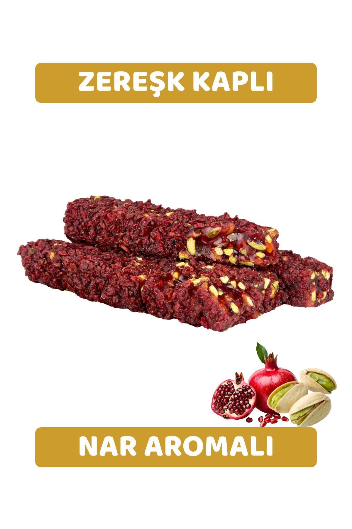 Ari lokumlari 1978 zeresk uzumu Coated Pistachio Pomegranate Flavored Flavored kral Turkish Delight 500 g - MALLTURK