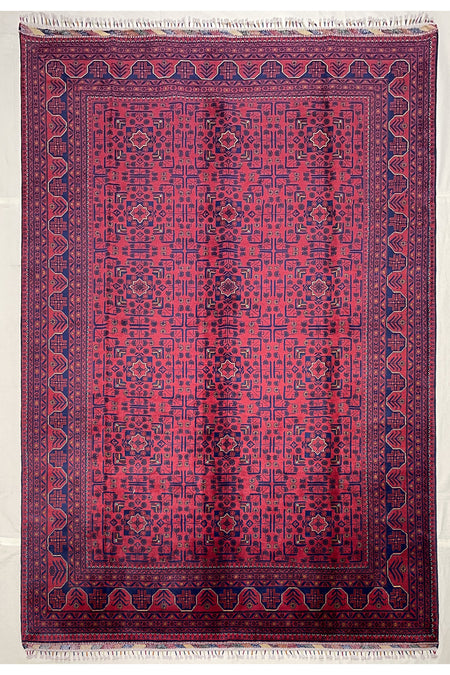 Afghan Rug Hand-Woven 6 Meter 100% Wool Natural Dye Handicraft ile Harika Yildiz Design