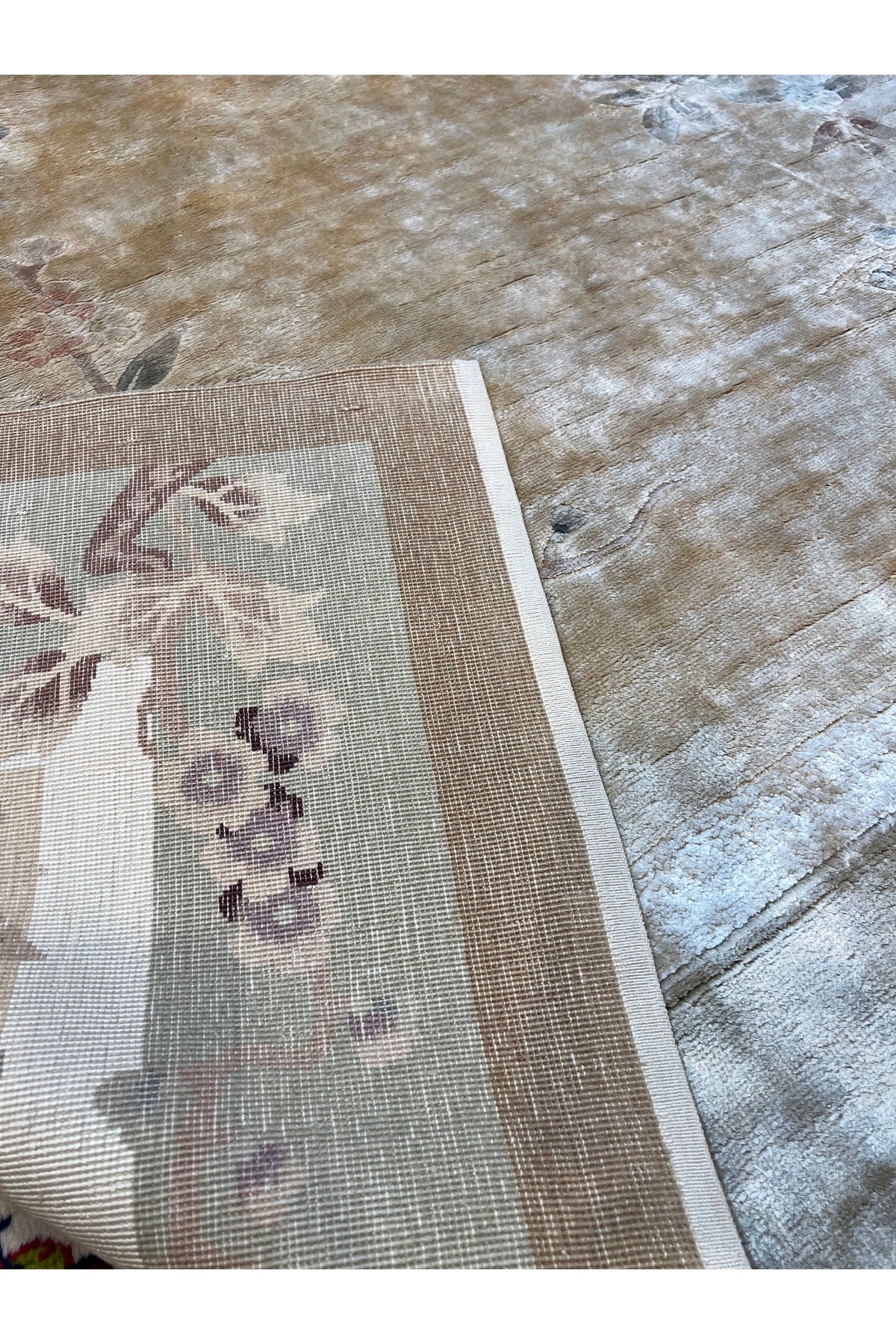 RD RAMAZAN DAG Hand Rug Art Hand-Woven Chinese Silk Rug Size 275x183 - MALLTURK