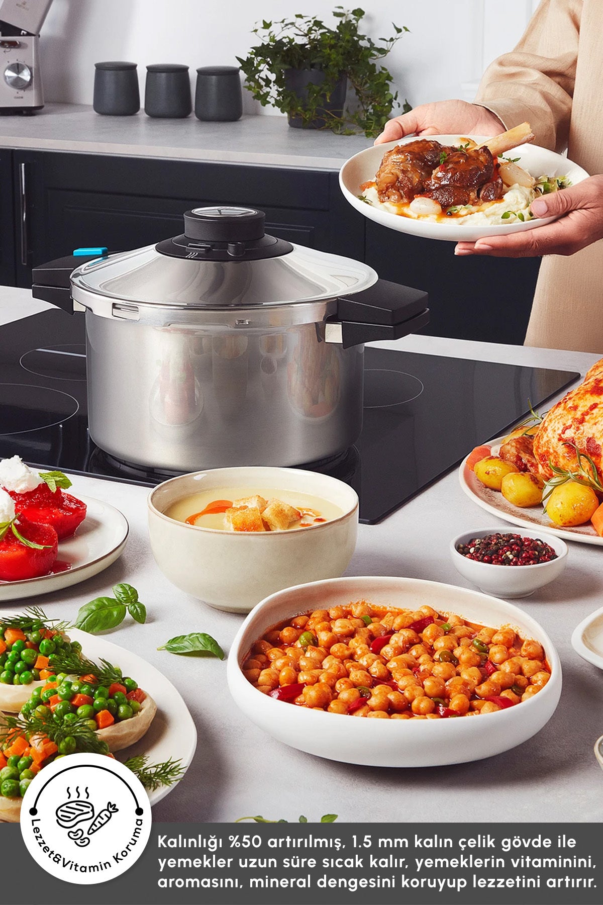 Karaca Quick And Safe induction Base Pressure Cooker Set 6+8 Lt - MALLTURK