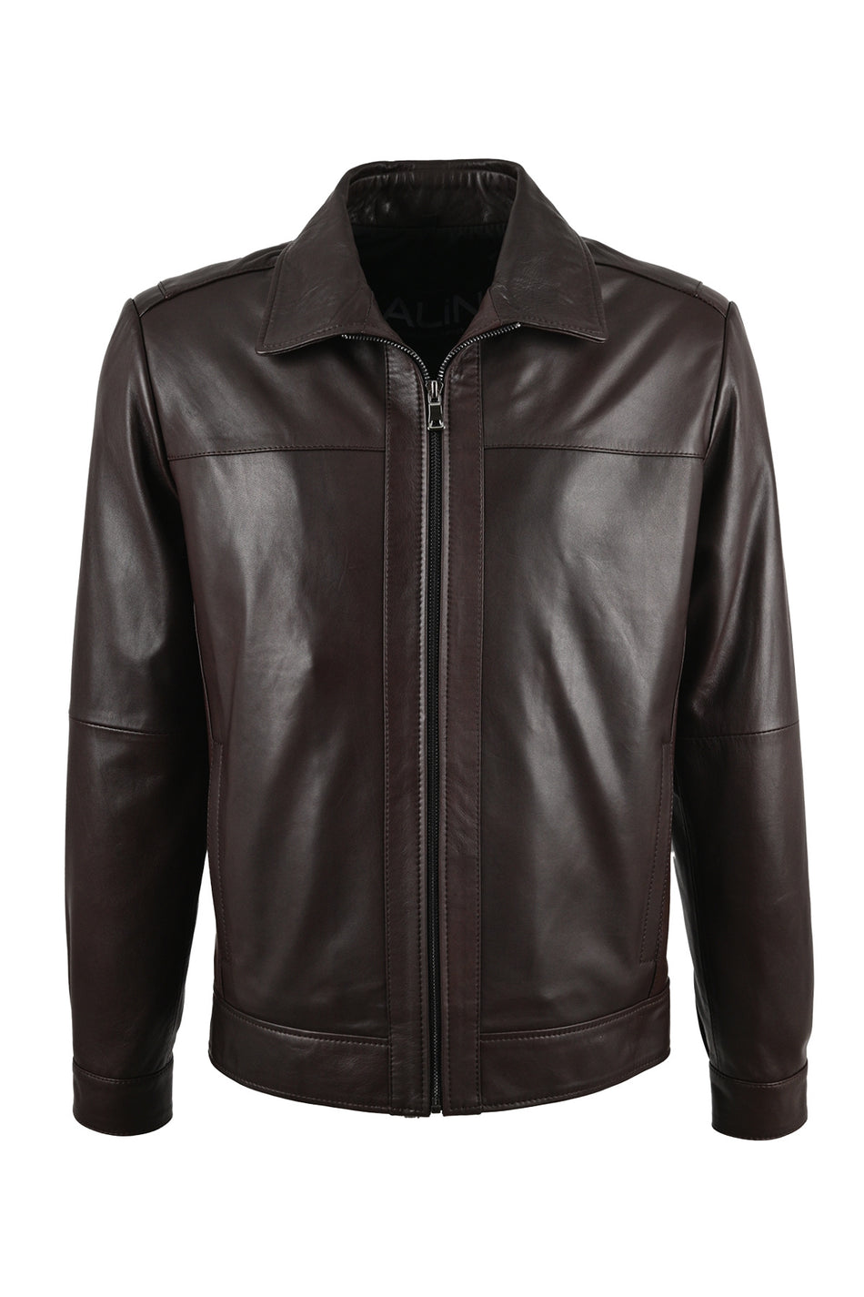 ALIN Leo Men's Genuine Leather Casual Jacket Brown