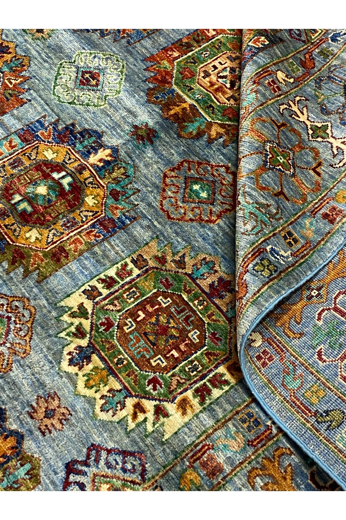 fethiyehalikilim Hand-Woven Afghan Usak Rug %100 Wool %100 Hand-Woven Natural Decorative Rug Handcrafted Original Design