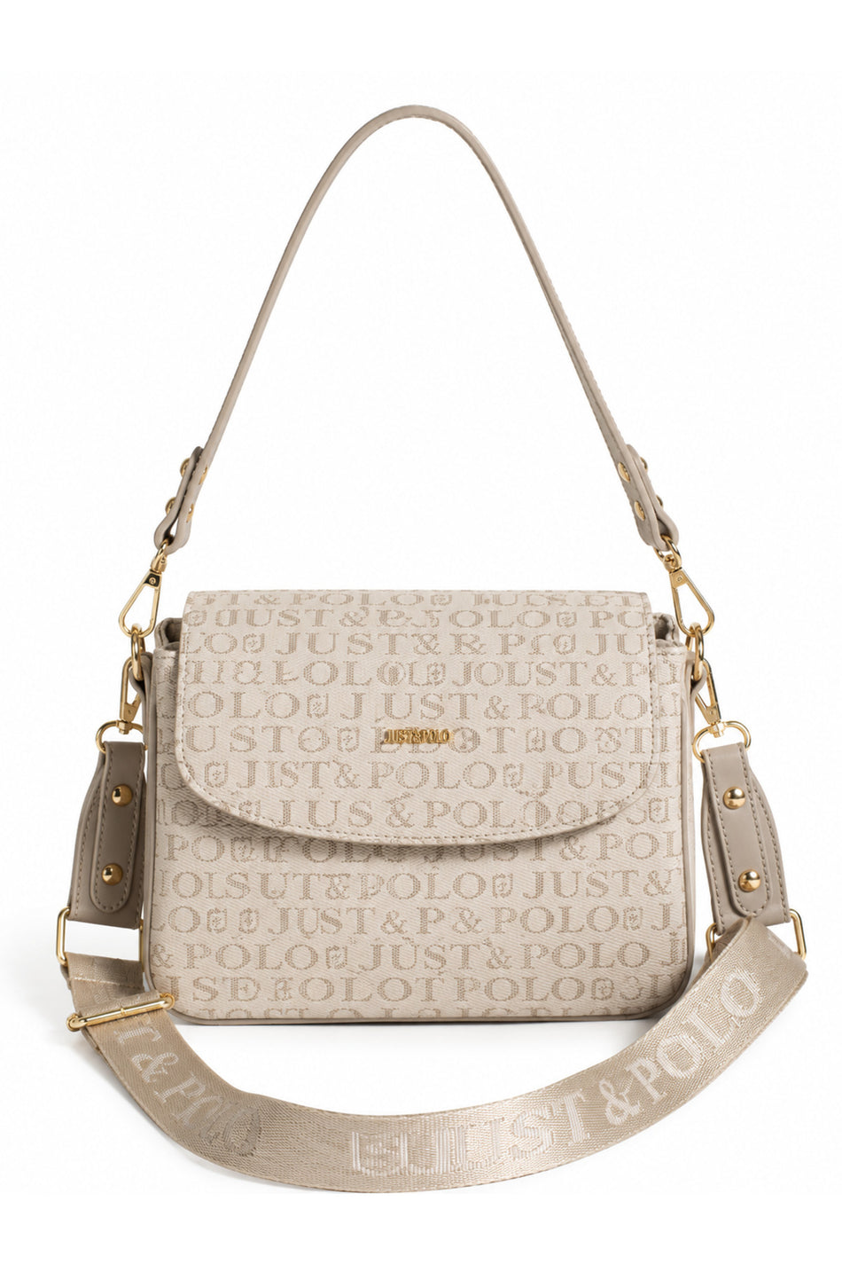 Just Polo Women's Grey 2-Compartment Shoulder Bag - MALLTURK