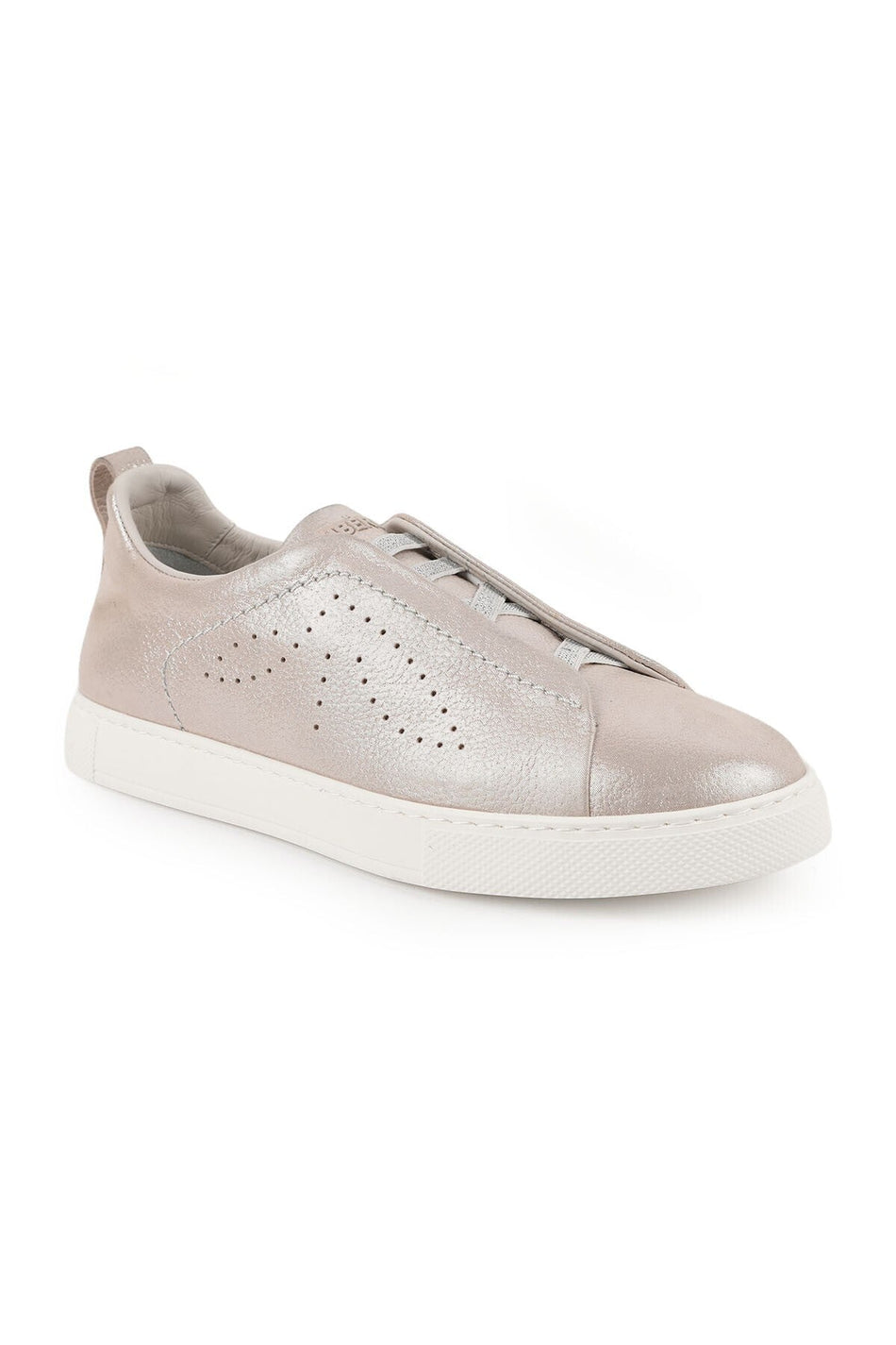 Sapatilha feminina sem atacadores, brilho metálico, sola leve em EVA, calçado desportivo casual e elegante LZ5885