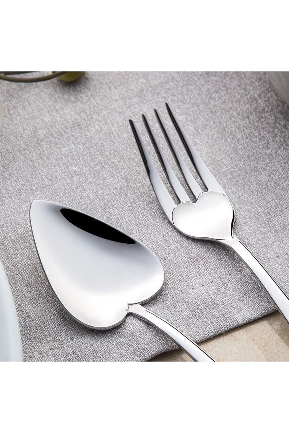 Nehir can canan 12 Piece Plain Dessert Fork Spoon Set - MALLTURK