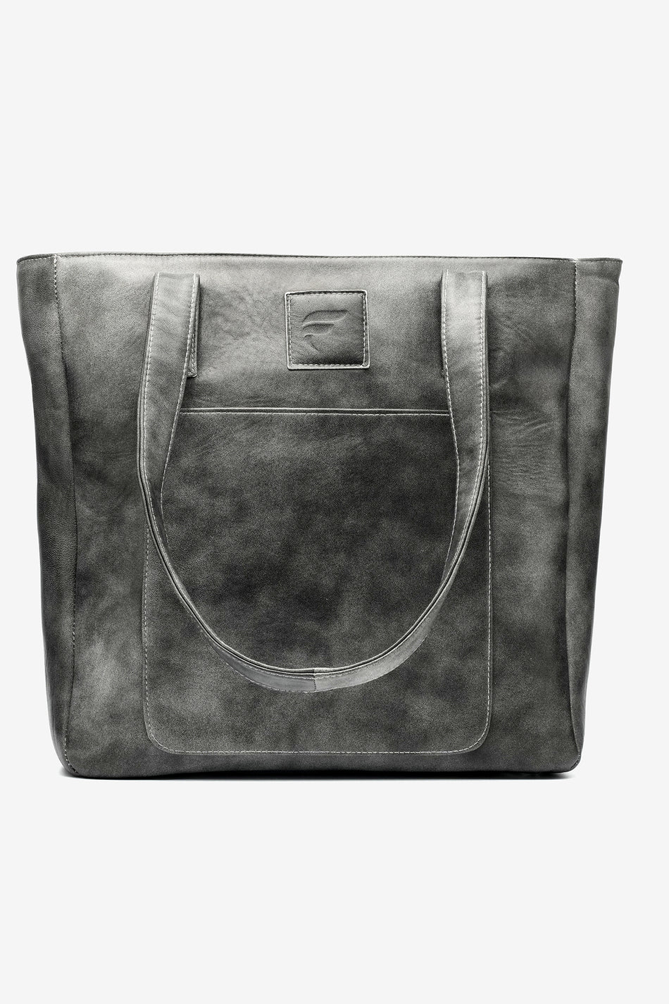 Fubileather Genuine Leather TOTE Shoulder and Arm Bag Gray