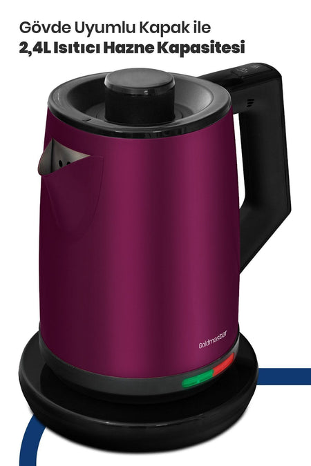 GoldMaster Acacia Matte Purple XL 2200 Watt Patented Drip-Free Design Stainless Steel Tea Maker and Water Kettle - MALLTURK