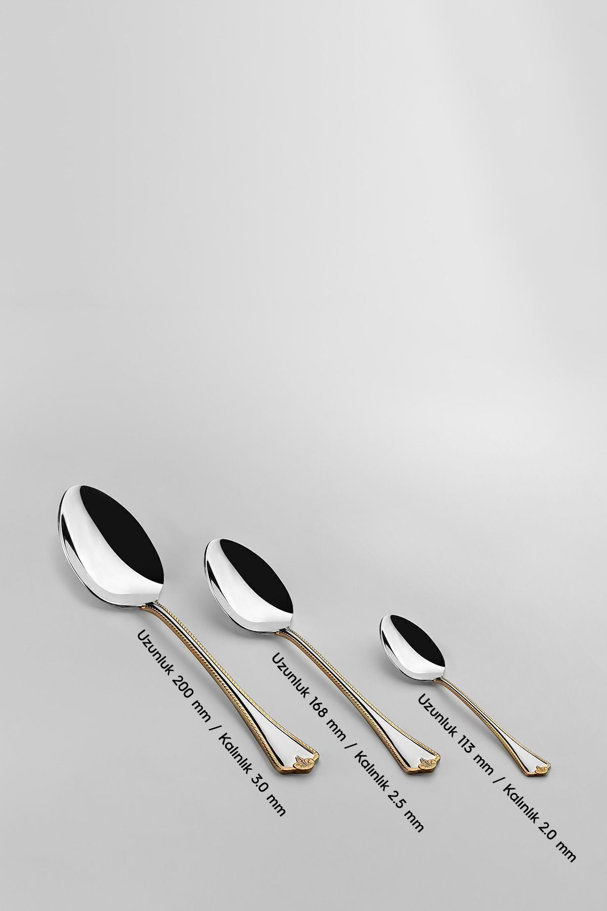 Nehir fulya altin Plain 12 Place Setting 60 Piece Boxed Fork Spoon Set - MALLTURK