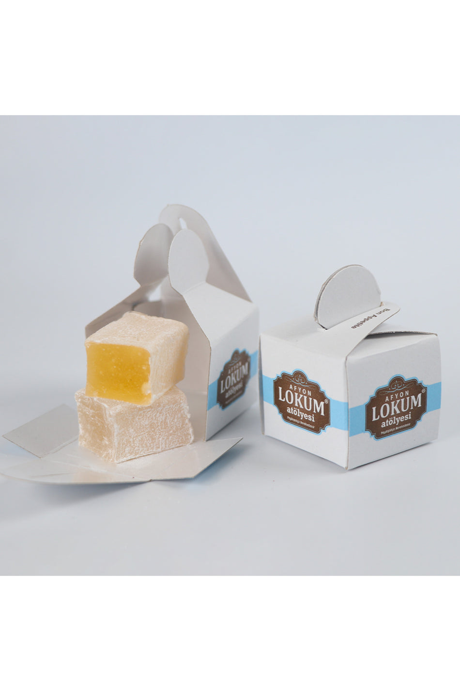 Lokum Atolyesi Plain Loose Turkish Delight 300g 10 Pieces Single Boxes - MALLTURK