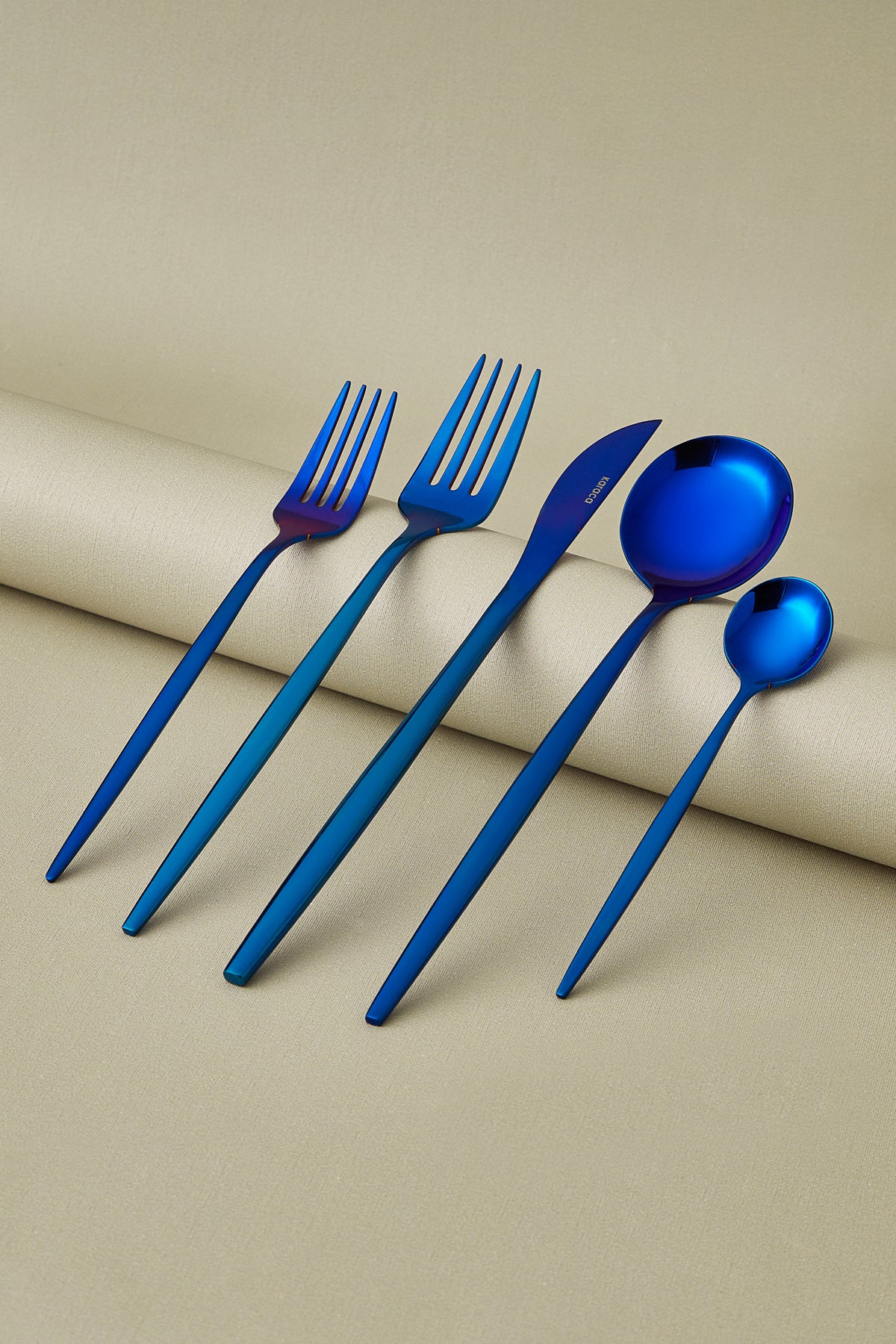 Karaca orion blue 30 Piece 6 Place Setting Flatware Set - MALLTURK
