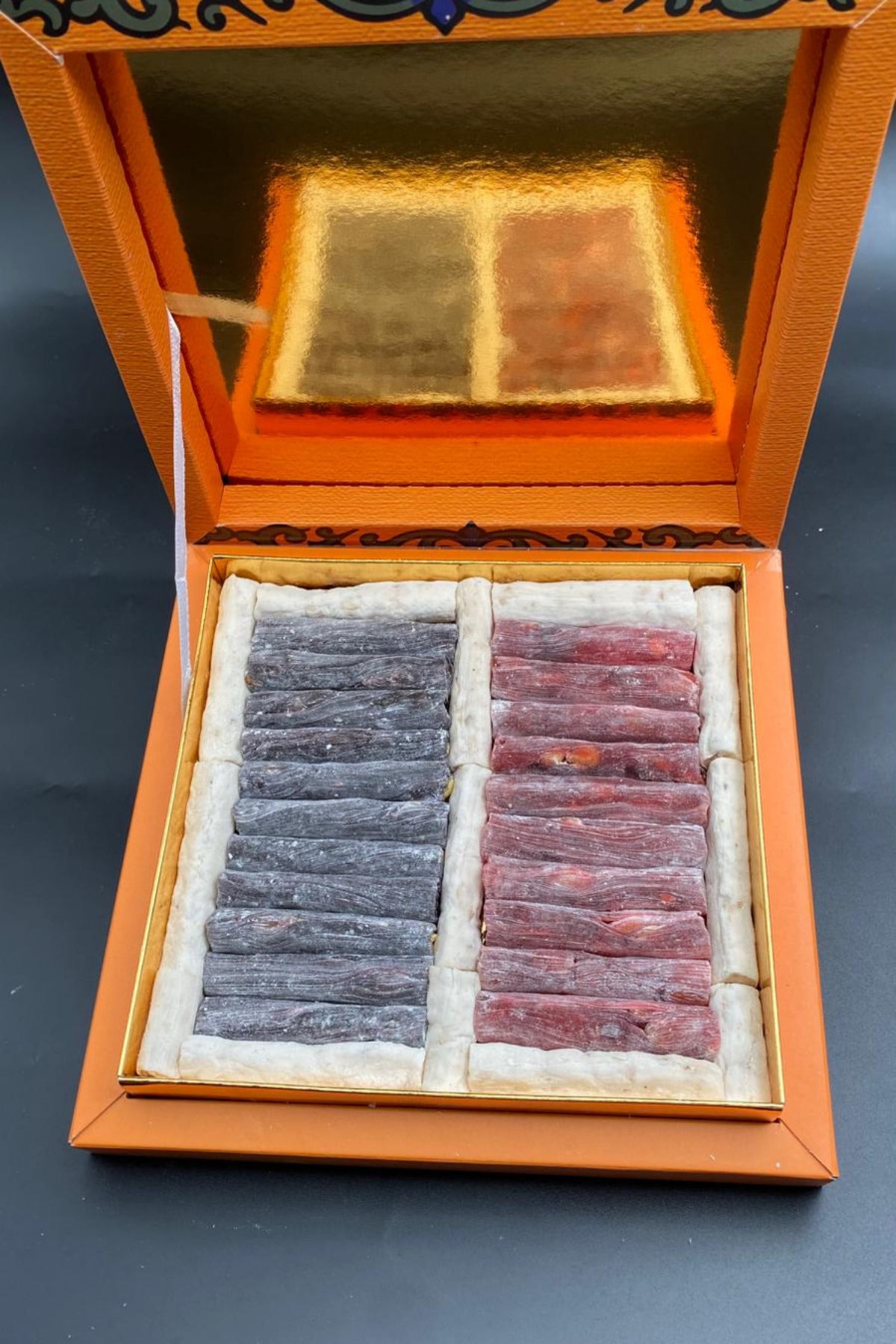 Kutluhan 450 g Assorted Gift Box kutuda parmak fitil Pistachio Turkish Delight karadutlu Pomegranate Flavored Milk 450 g - MALLTURK