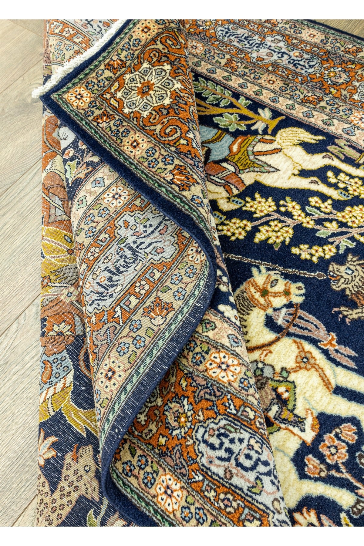 Soho Antiq Tan Av Sahnesi Patterned Iranian Rug 131x225 cm - MALLTURK