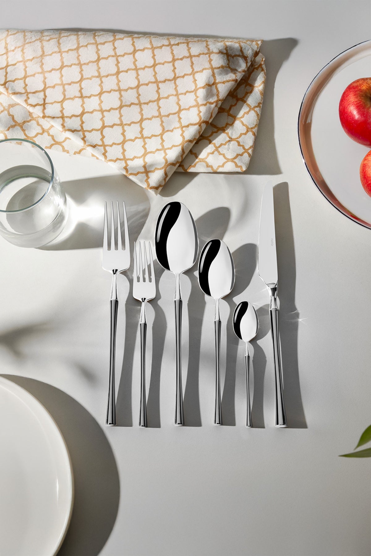 Nehir marbella Satin 12 Place Setting 72 Piece Boxed Flatware Set - MALLTURK
