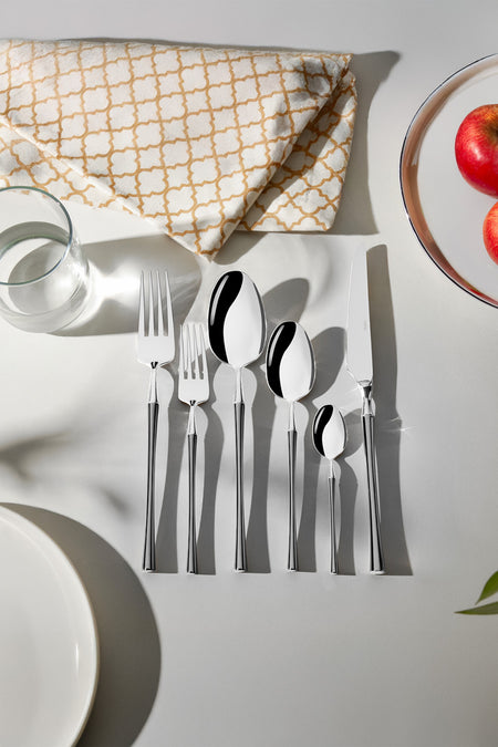 Nehir marbella Satin 12 Place Setting 72 Piece Boxed Flatware Set - MALLTURK