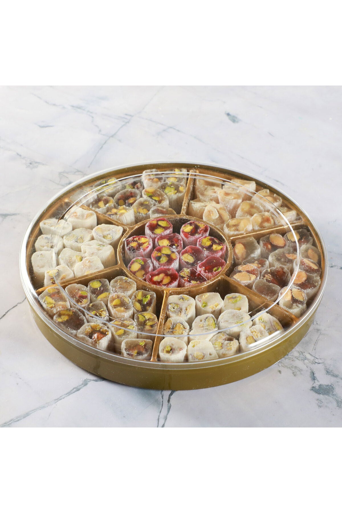 Haci serif Assorted cerezli Round fitil Turkish Delight 500g - MALLTURK