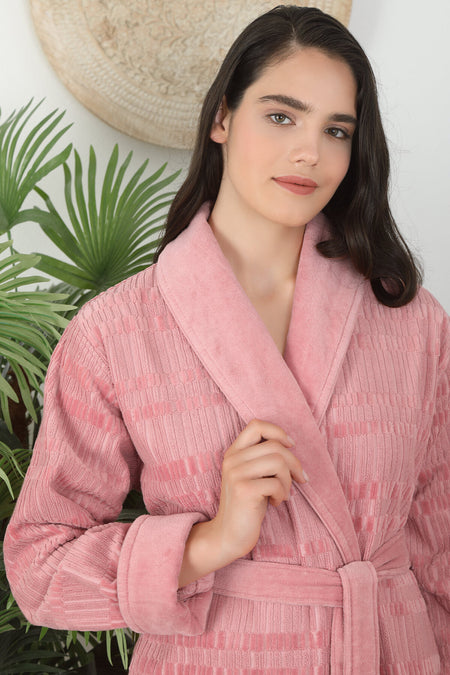 Ozdilek Sadem Organic Spruce Shawl Collar Bathrobe - MALLTURK