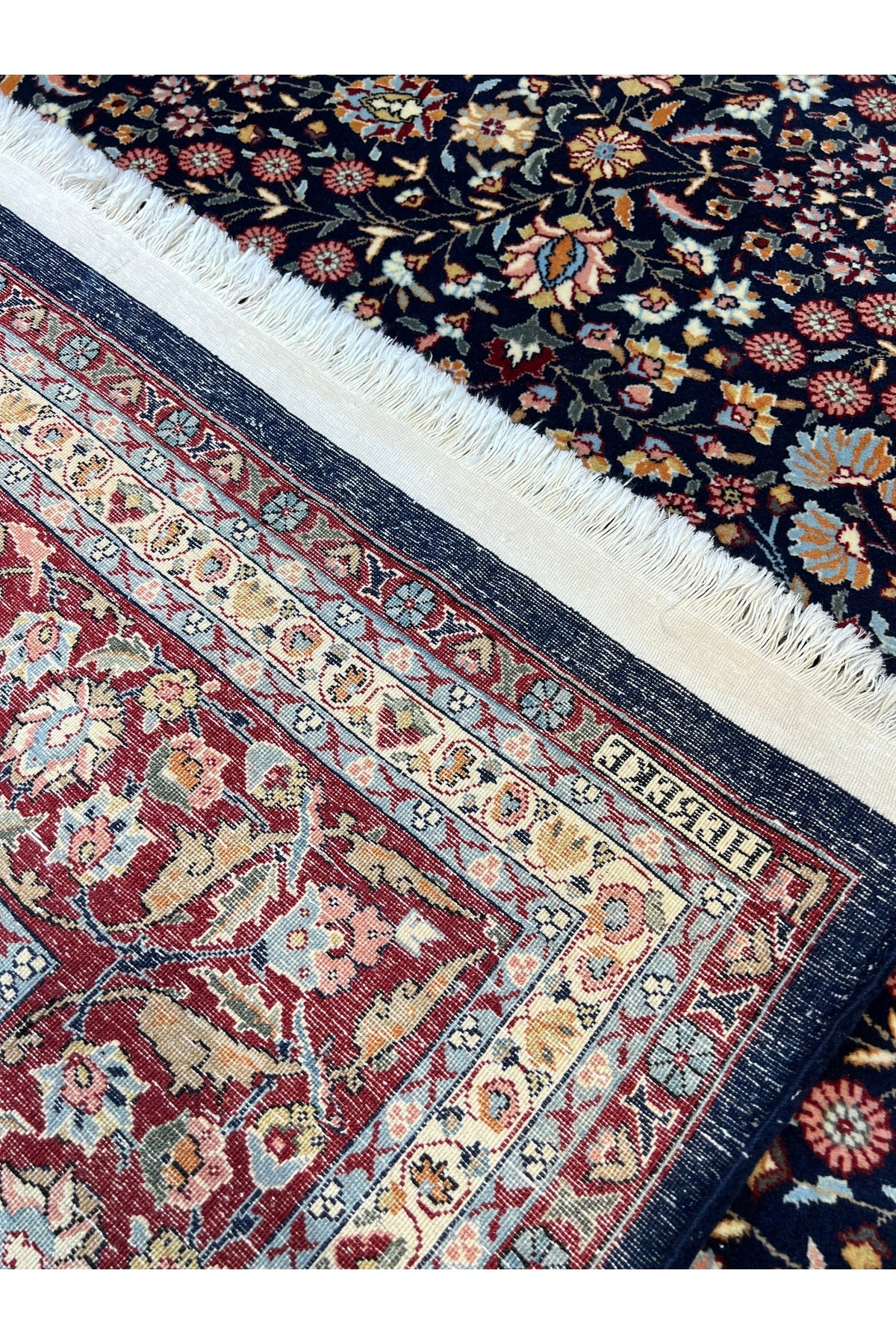RD RAMAZAN DAG Hand Rug Art Hand-Woven Sumerbank Hereke Rug Signed Seven Mountains Flower Premium Quality Size 330x251 - MALLTURK