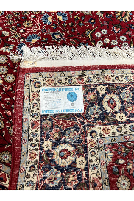 RD RAMAZAN DAG Hand Rug Art Hand-Woven Sumerbank Hereke Rug Signed Seven Mountains Flower Premium Quality Size 223x150 - MALLTURK