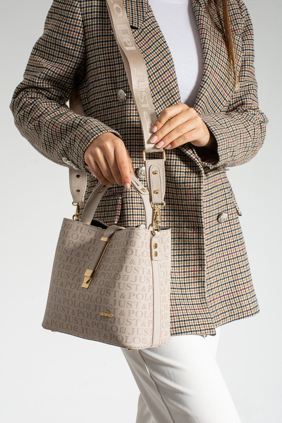 Just Polo Stone Color Women's Hand and Shoulder Bag 2055 - MALLTURK
