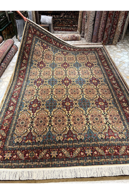RD RAMAZAN DAG Hand Rug Art Hand-Woven Hereke Rug Star Pattern Design Sumerbank Weave Size 330x240 - MALLTURK