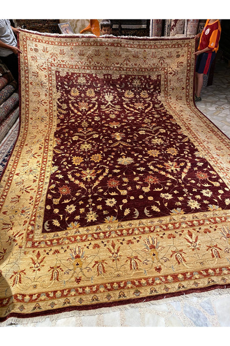 RD RAMAZAN DAG Hand Rug Art Hand-Woven Afgan Usagi Ziegler Cotton Base Wool Weave Olup Natural Dye Size 385x267 - MALLTURK