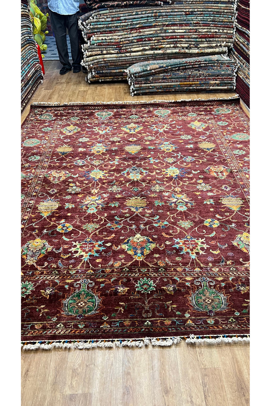 Turkmen Rug Handwoven Afghan Carpet Red - MALLTURK