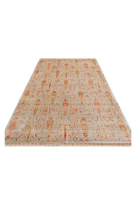 Eko Hali ZARA ZR 08 BEiGE AUTUMN Authentic Patterned Special Non-Shedding and Easy-to-Clean Tencel Fabric - MALLTURK