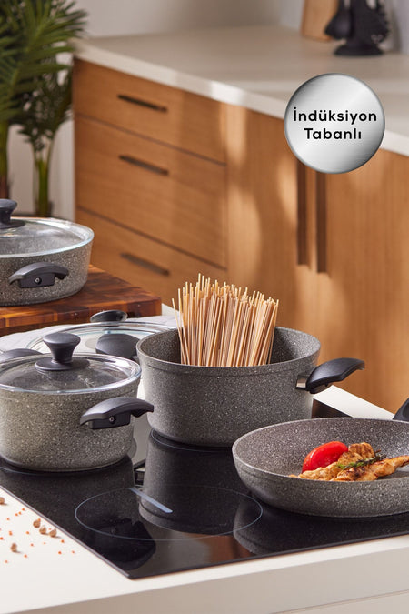 Karaca Biogranit Grey New 7 Piece Cookware Set