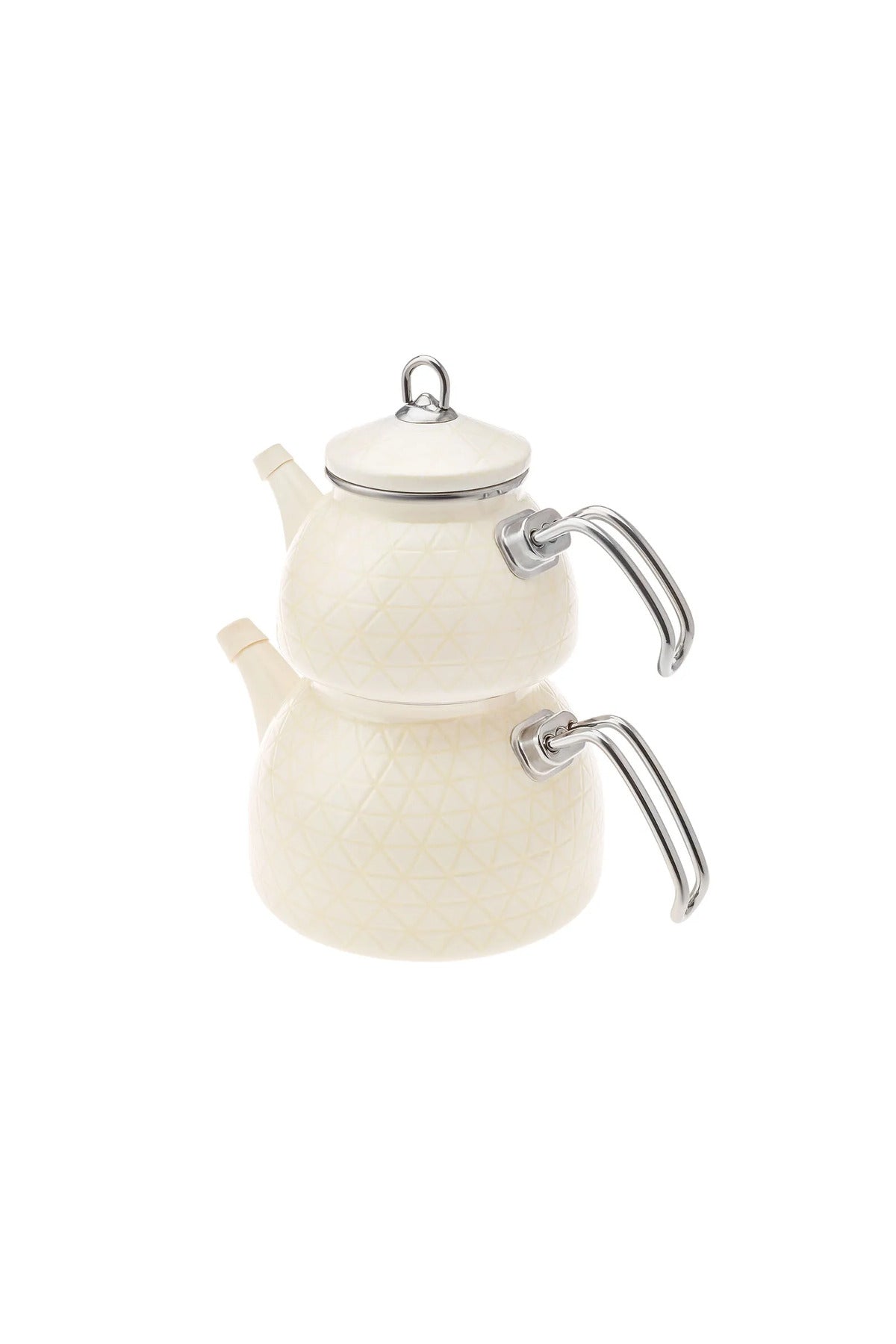 Karaca Crystal Cream induction Base Enamel Midi Teapot Set - MALLTURK