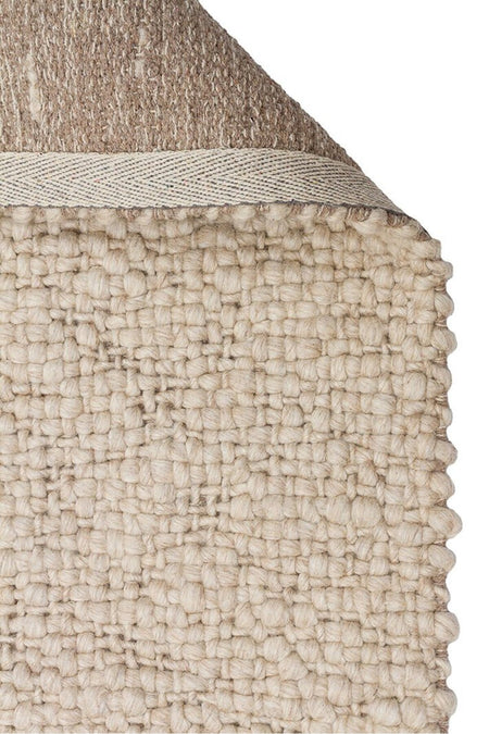 Vog Rug Loopy Hand-Woven Pure Wool and Cotton Rug Scandinavian Style Soft Textured Beige/Gray/Cream Color VogCHK